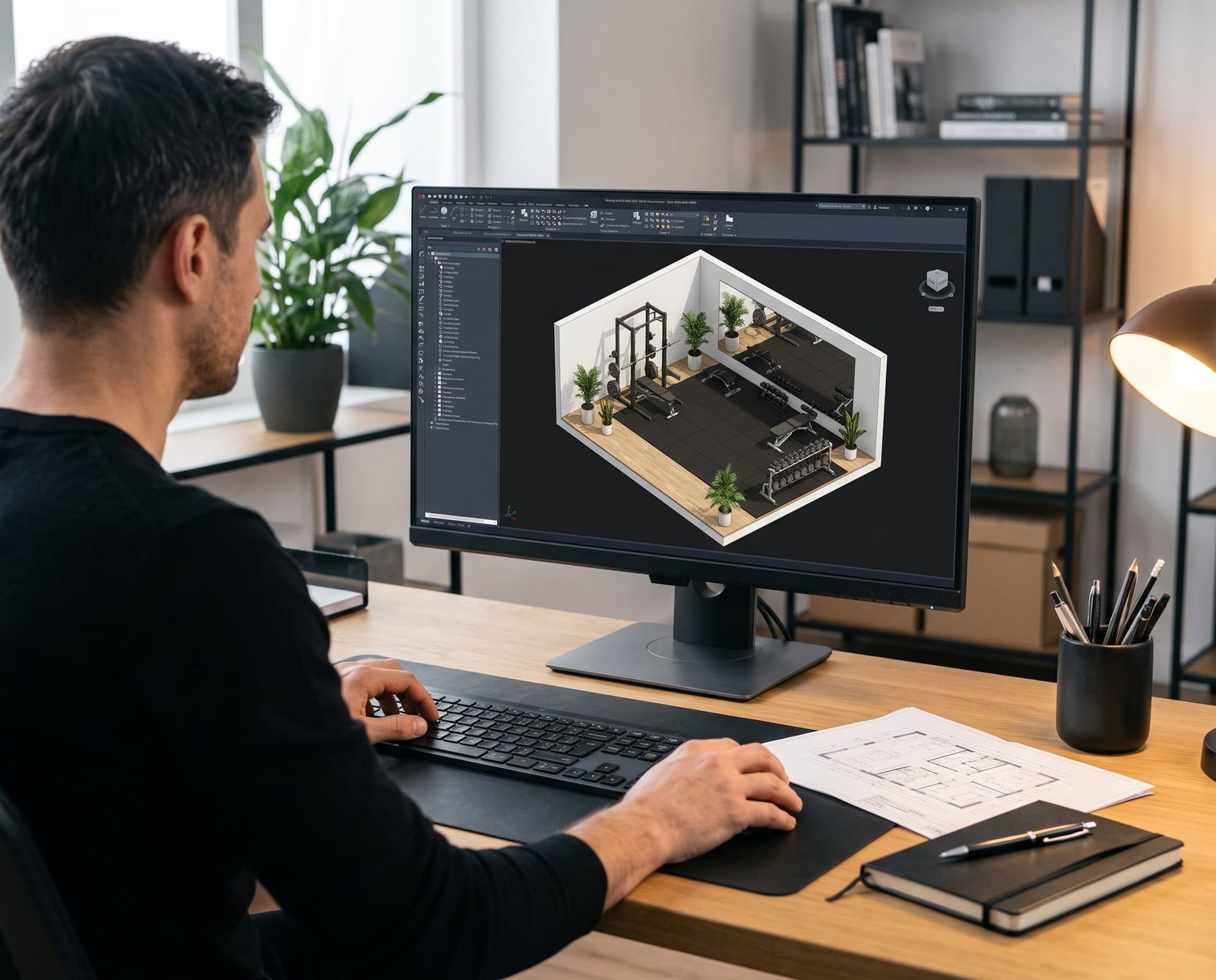Priprava 3D izrisa prostora v programu za načrtovanje
