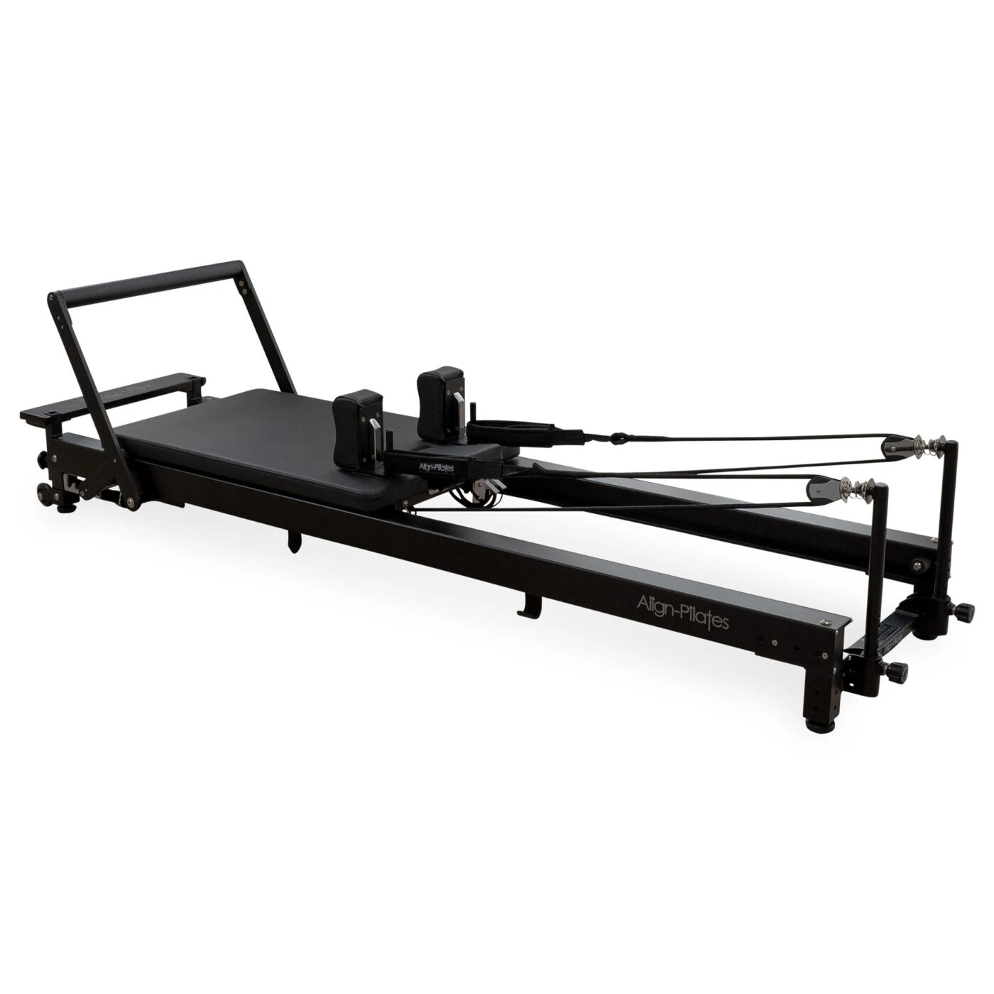 86" Classical Pilates Reformer with Metal Pole & Sitting Box Black
