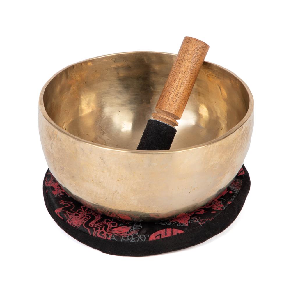 Tibetan Singing Bowl by bodhi, 19 cm, approx. 1000 g, incl. cushion and wooden striker