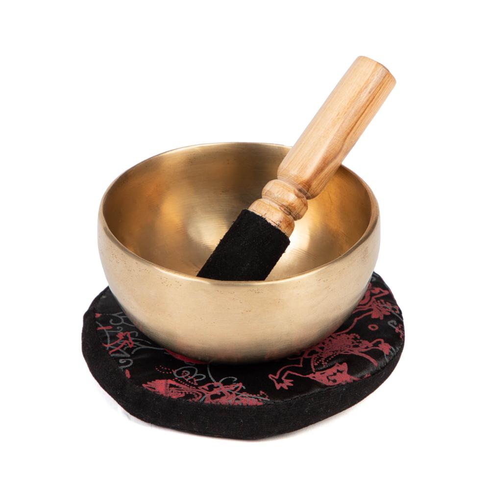 [Bodhi__KS11] Tibetanska pojoča skleda bodhi, 11 cm, pribl. 320 g, z blazinico in tolkalom